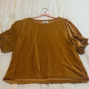 Madewell Mustard Puff Sleeve Blouse